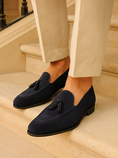 Loafer aus Veloursleder mit Quasten - Adelmar