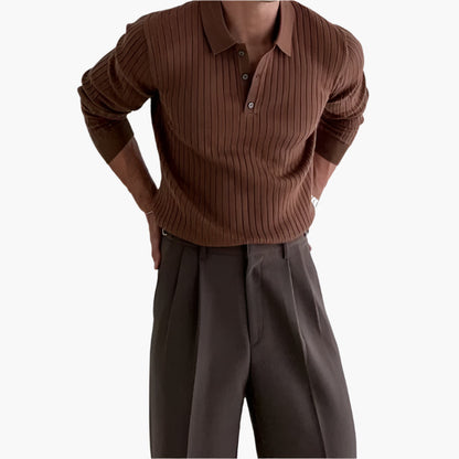 Poloshirt SEOJIN aus Baumwolle mit langen Ärmeln - Adelmar