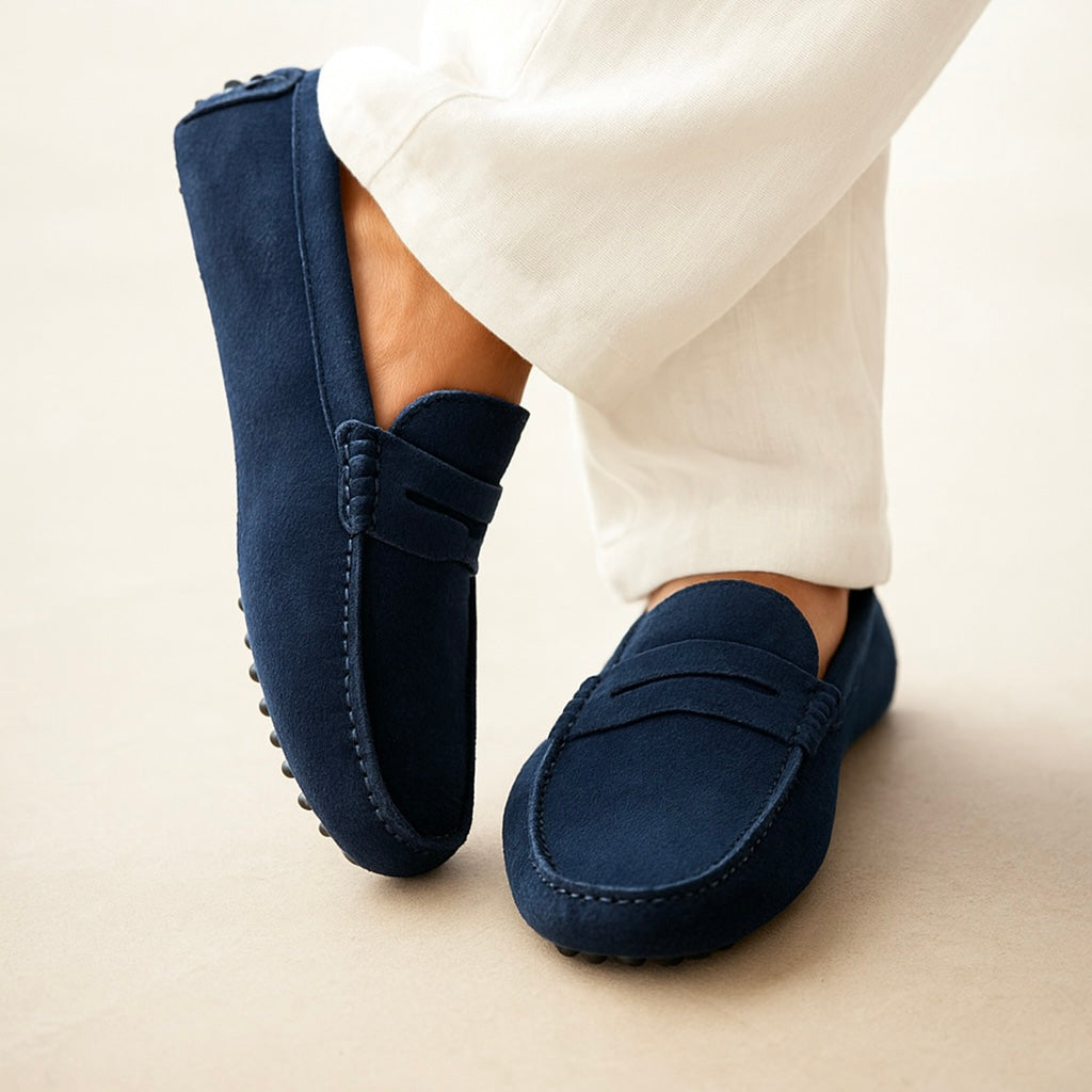 Loafer im Bootsschuh-Stil aus Veloursleder - Adelmar