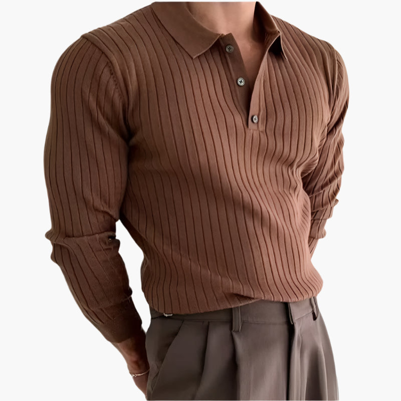 Poloshirt SEOJIN aus Baumwolle mit langen Ärmeln - Adelmar