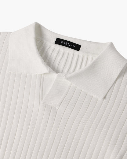 Poloshirt SUWON mit V-Ausschnitt und langen Ärmeln - Adelmar